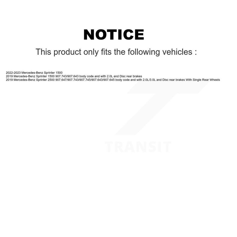 Front Rear Semi-Metallic Brake Pad & Wear Sensor Kit For Mercedes-Benz Sprinter 2500 1500 KPW-100333