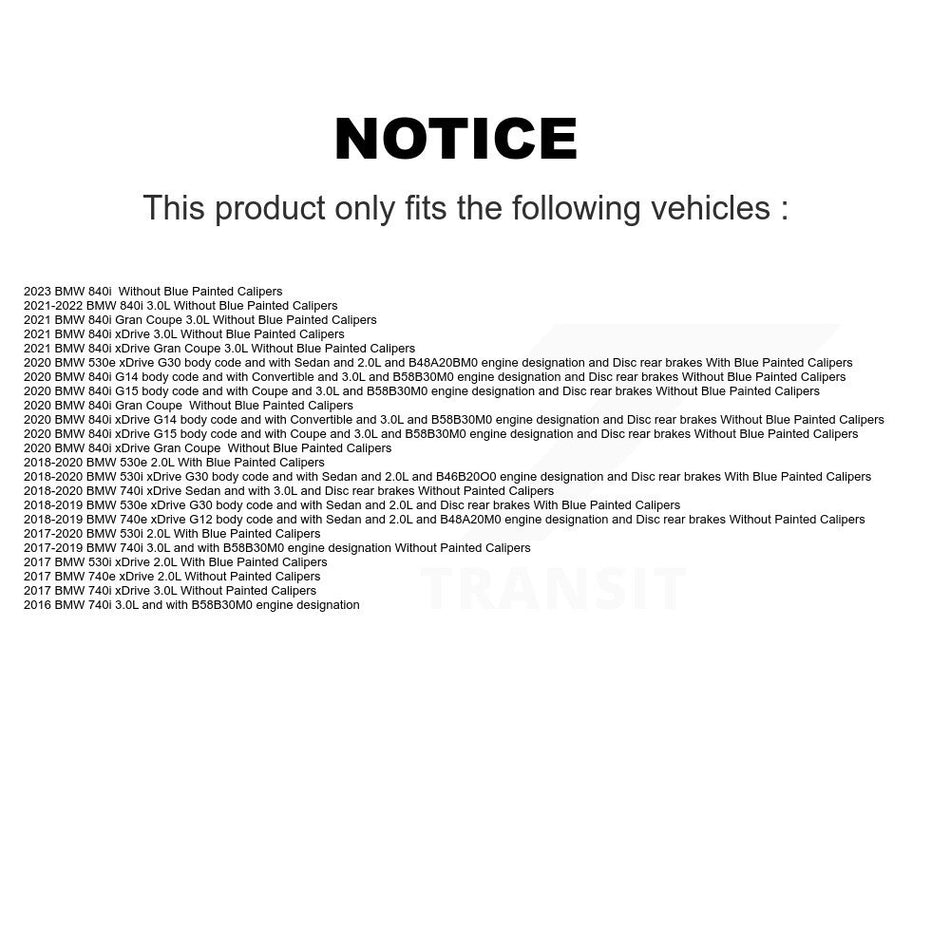 Front Rear Semi-Metallic Brake Pad And Wear Sensor Kit For BMW 530i xDrive 540i 750i 740e KPW-100394
