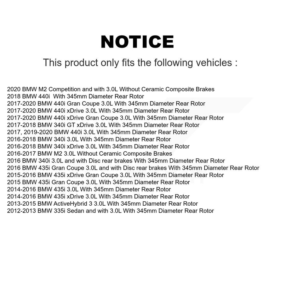 Front Rear Semi-Metallic Brake Pad Wear Sensor Kit (7Pc) For BMW 340i xDrive 435i 440i M2 KPW-100509