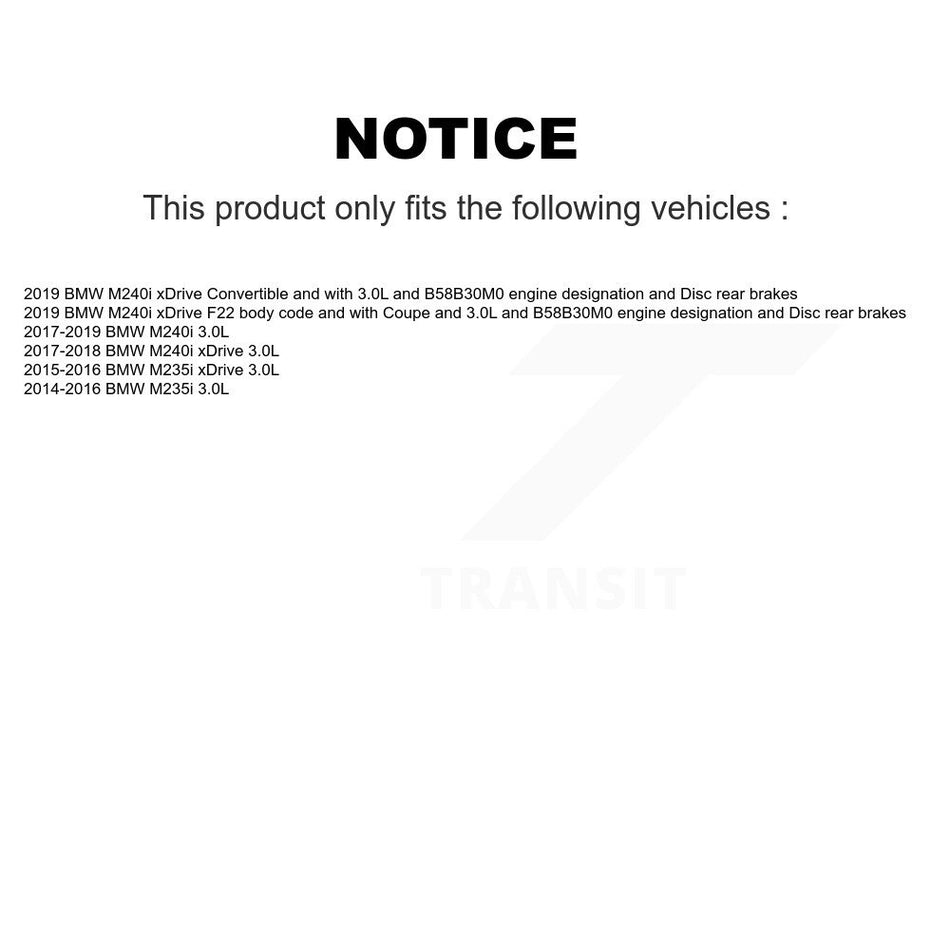 Front Rear Semi-Metallic Disc Brake Pads Wear Sensor Kit (7Pc) For BMW M240i xDrive M235i KPW-100513