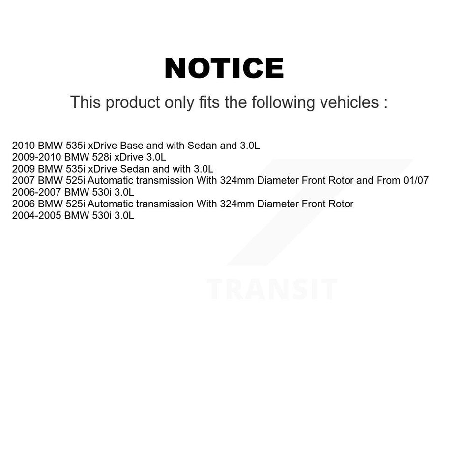 Front Rear Semi-Metallic Brake Pad & Extra Wear Sensor Kit (7Pc) For BMW 530i 528i xDrive KPW-100539