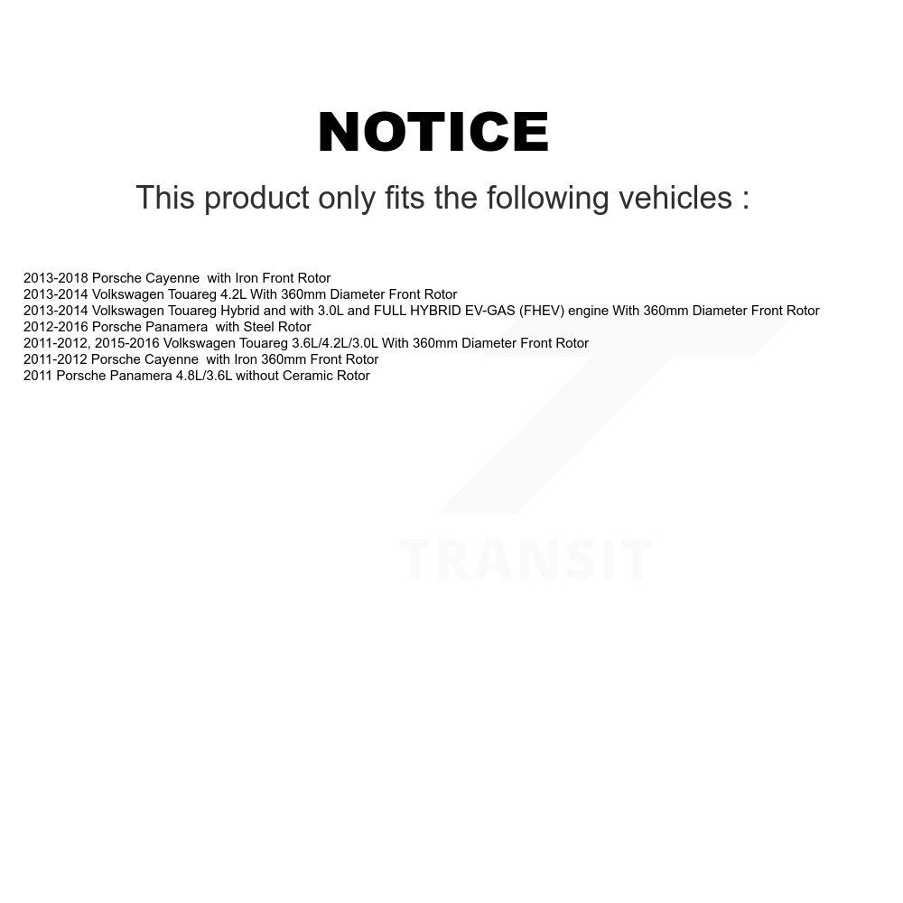 Front Semi-Metallic Disc Brake Pad Wear Sensor Kit For Porsche Cayenne Volkswagen Touareg KPW-100596