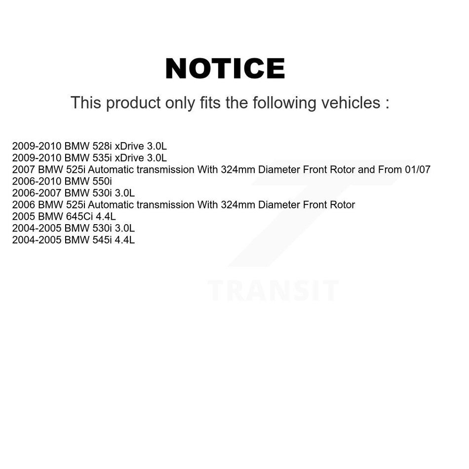 Front Semi-Metallic Brake Pads & Extra Wear Sensor Kit For BMW 530i 528i xDrive 525i 535i KPW-100748