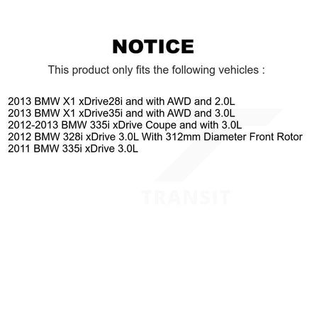 Front Semi-Metallic Disc Brake Pads And Extra Wear Sensor Kit For BMW 335i xDrive X1 328i KPW-100800