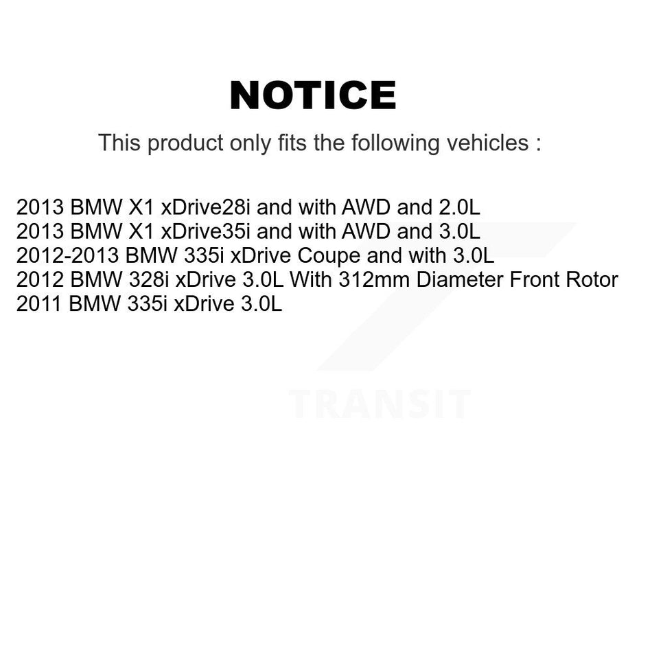 Front Semi-Metallic Disc Brake Pads And Extra Wear Sensor Kit For BMW 335i xDrive X1 328i KPW-100800