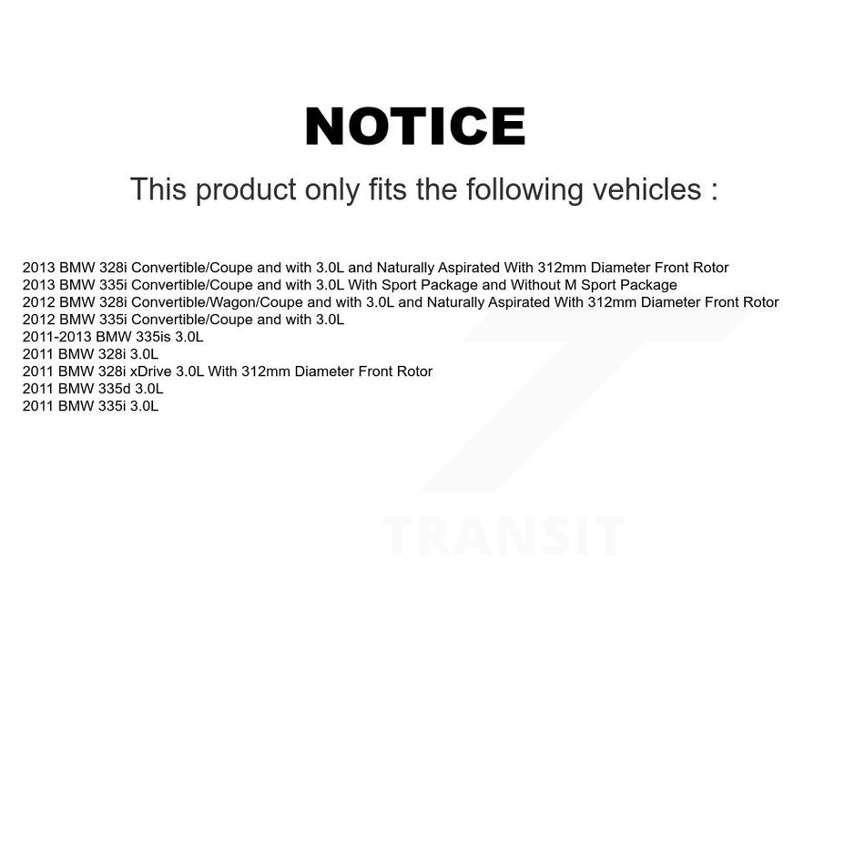 Front Semi-Metallic Brake Pad & Extra Wear Sensor Kit For BMW 328i xDrive 323i 335i 335is KPW-100920