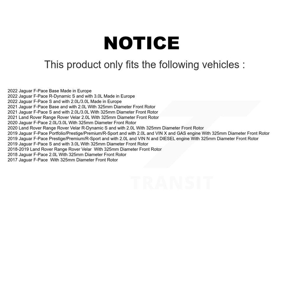 Rear Semi-Metallic Brake Pad And Wear Sensor Kit For Jaguar F-Pace Land Rover Range Velar KPW-100962
