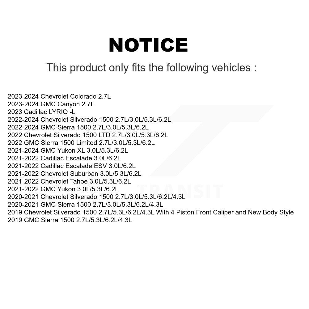 Rear Semi-Metallic Brake Pad Extra Wear Sensor Kit For GMC Chevrolet Silverado 1500 Yukon KPW-100983