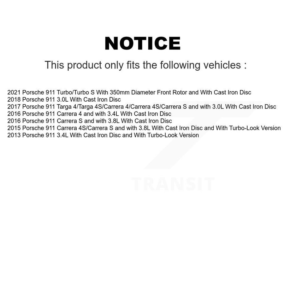 Rear Semi-Metallic Disc Brake Pads And Wear Sensors Kit For Porsche 911 KPW-101027