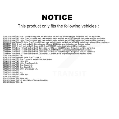 Rear Semi-Metallic Brake Pads Wear Sensor Kit For BMW 550i xDrive 650i Gran Coupe 640i B6 KPW-101030