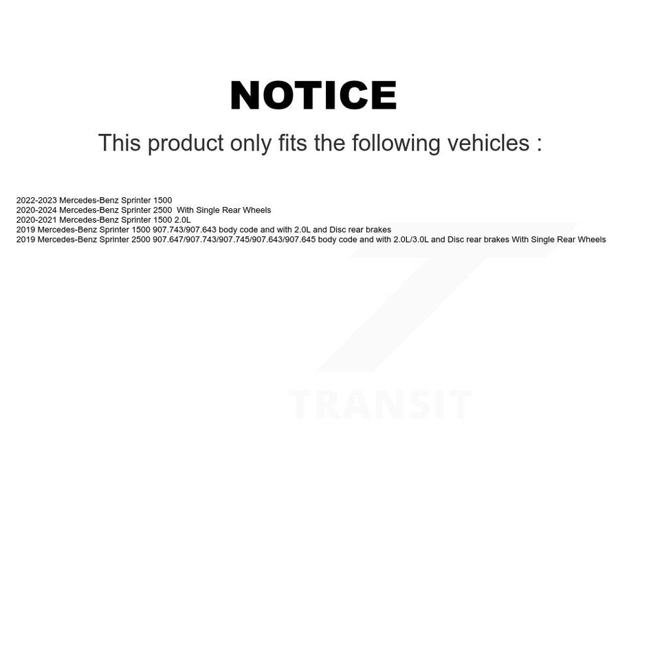 Rear Semi-Metallic Disc Brake Pads & Wear Sensor Kit For Mercedes-Benz Sprinter 2500 1500 KPW-101038