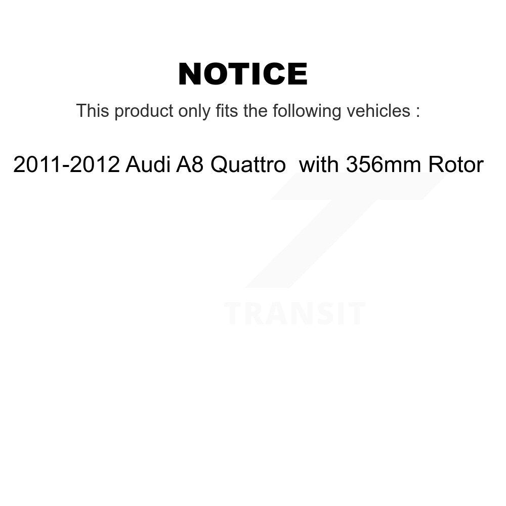 Rear Semi-Metallic Brake Pad & Wear Sensor Kit For 11-12 Audi A8 Quattro with 356mm Rotor KPW-101118