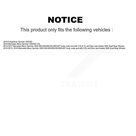 Rear Semi-Metallic Brake Pad Extra Wear Sensor Kit For Mercedes-Benz Sprinter 3500 3500XD KPW-101146