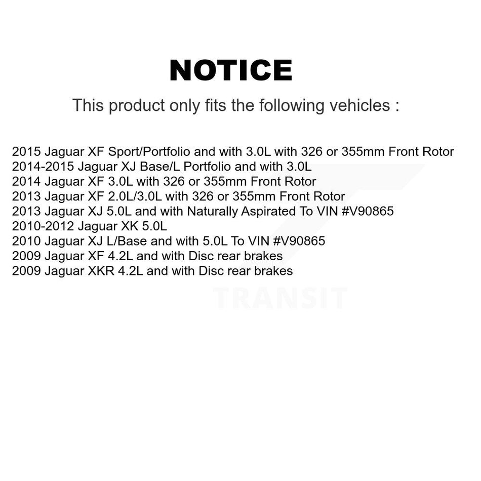 Rear Semi-Metallic Disc Brake Pads And Wear Sensors Kit For Jaguar XF XJ XK XKR KPW-101199