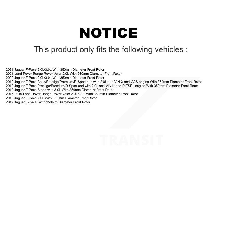 Front Semi-Metallic Brake Pads & Wear Sensor Kit For Jaguar F-Pace Land Rover Range Velar KPW-101401