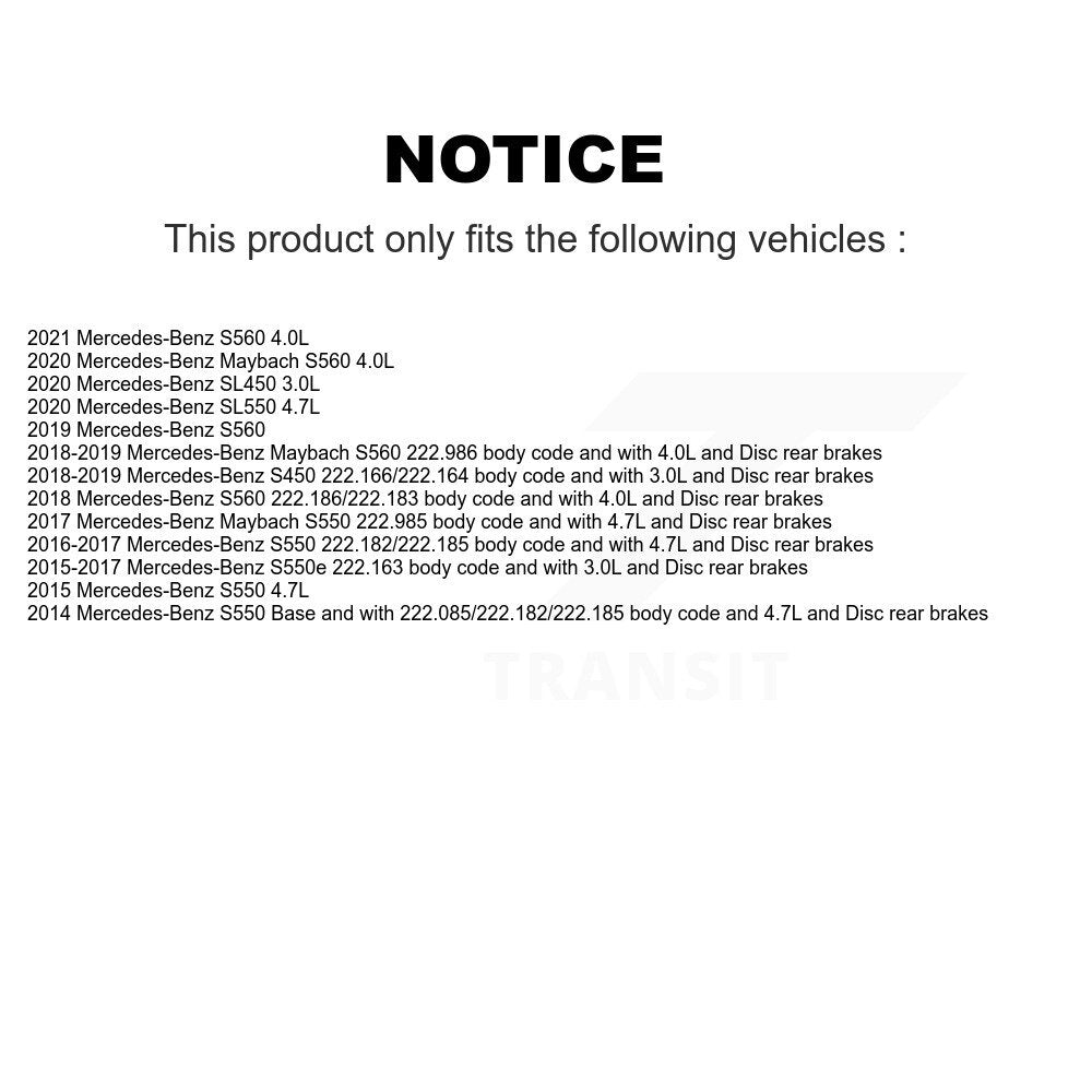 Rear Semi-Metallic Brake Pad Wear Sensor Kit For Mercedes-Benz S550 S560 SL450 S450 SL550 KPW-101426