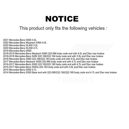 Rear Semi-Metallic Brake Pad Wear Sensor Kit For Mercedes-Benz S550 S560 SL450 S450 SL550 KPW-101426