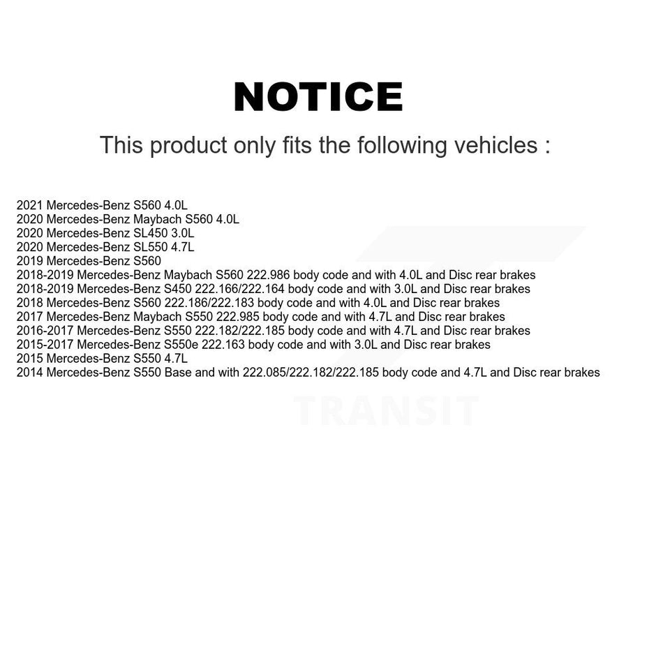 Rear Semi-Metallic Brake Pad Wear Sensor Kit For Mercedes-Benz S550 S560 SL450 S450 SL550 KPW-101426
