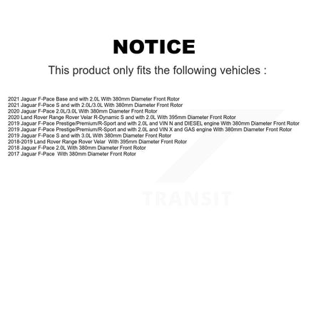 Front Rear Semi-Metallic Brake Pad And Wear Sensor Kit For Jaguar F-Pace Land Rover Range KPW-101433