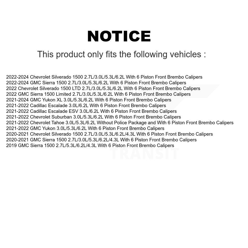 Front Rear Semi-Metallic Brake Pad Extra Wear Sensor Kit For GMC Sierra 1500 Chevrolet XL KPW-101435