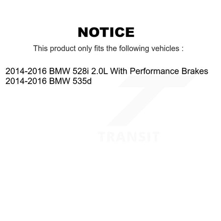 Front Rear Semi-Metallic Disc Brake Pads And Wear Sensors Kit For 2014-2016 BMW 528i 535d KPW-101474
