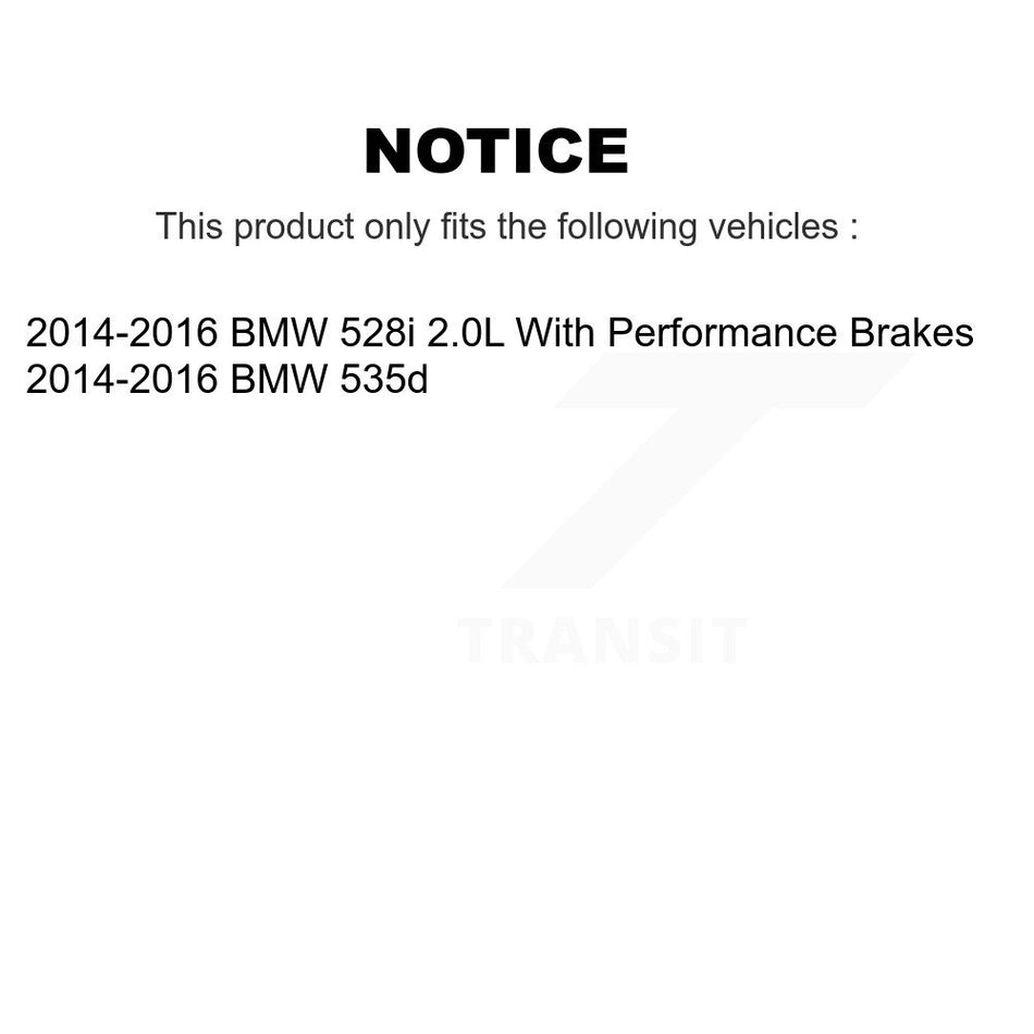 Front Rear Semi-Metallic Disc Brake Pads And Wear Sensors Kit For 2014-2016 BMW 528i 535d KPW-101474