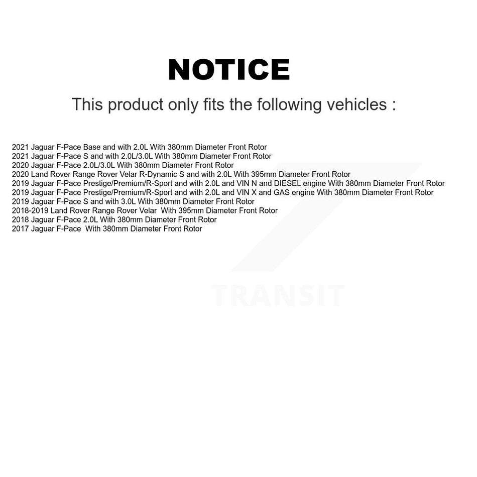 Front Rear Semi-Metallic Brake Pad And Wear Sensor Kit For Jaguar F-Pace Land Rover Range KPW-101480