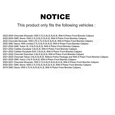 Front Rear Semi-Metallic Brake Pad Extra Wear Sensor Kit For GMC Sierra 1500 Chevrolet XL KPW-101488