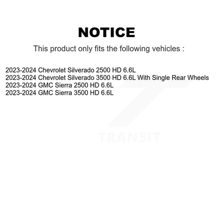 Front Rear Semi-Metallic Brake Pad Wear Sensor Kit (7Pc) For GMC Chevrolet Sierra 2500 HD KPW-101543