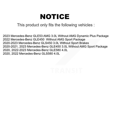 Front Semi-Metallic Brake Pad & Wear Sensor Kit For Mercedes-Benz GLE450 GLS450 GLE53 AMG KPW-101573