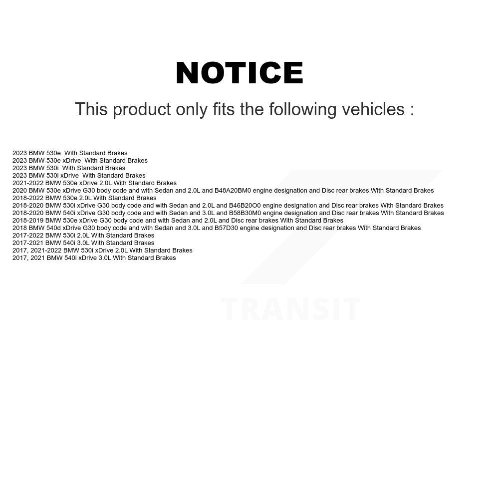 Front Semi-Metallic Disc Brake Pad And Wear Sensor Kit For BMW 530i xDrive 540i 530e 540d KPW-101577