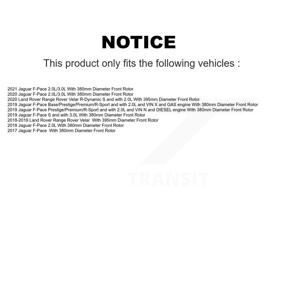 Front Semi-Metallic Brake Pads & Wear Sensor Kit For Jaguar F-Pace Land Rover Range Velar KPW-101580