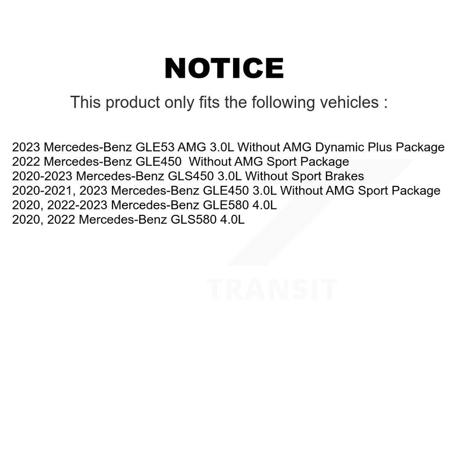 Front Semi-Metallic Brake Pad & Wear Sensor Kit For Mercedes-Benz GLE450 GLS450 GLE53 AMG KPW-101592