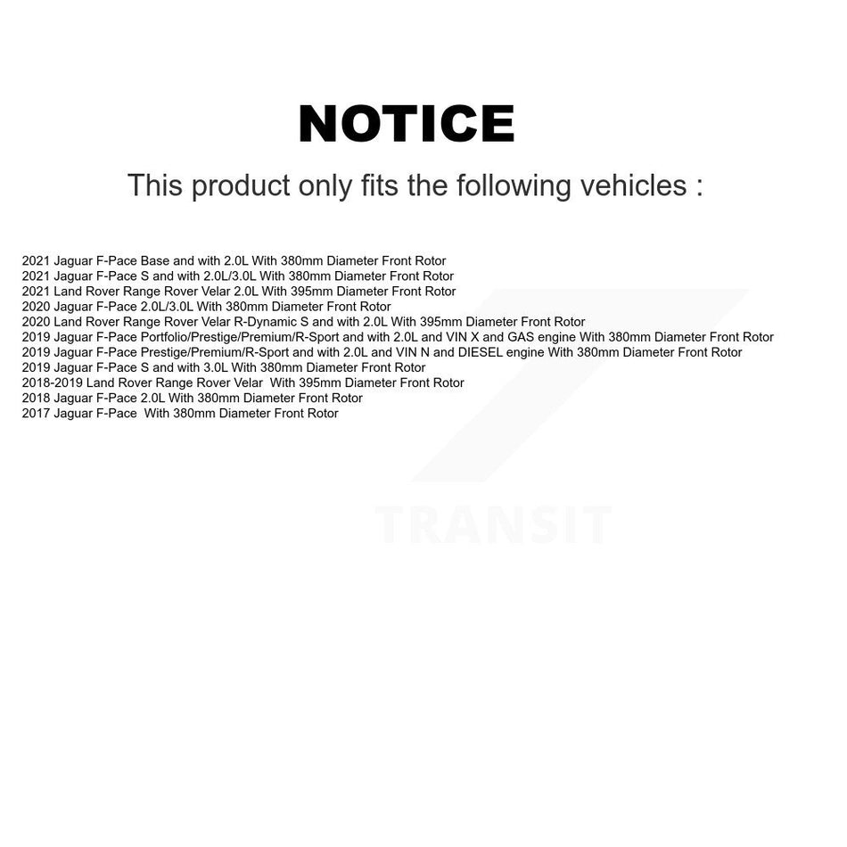 Rear Semi-Metallic Brake Pad And Wear Sensor Kit For Jaguar F-Pace Land Rover Range Velar KPW-101620