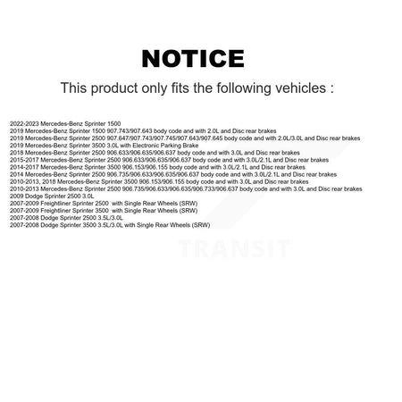 Front Rear Brake Pads Wear Sensor (4 Pack) For Mercedes-Benz Sprinter 2500 3500 Dodge KSE-100164