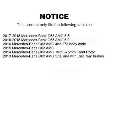 Front Rear Brake Pads Wear Sensor (4 Pack) For Mercedes-Benz G63 AMG G65 KSE-100188