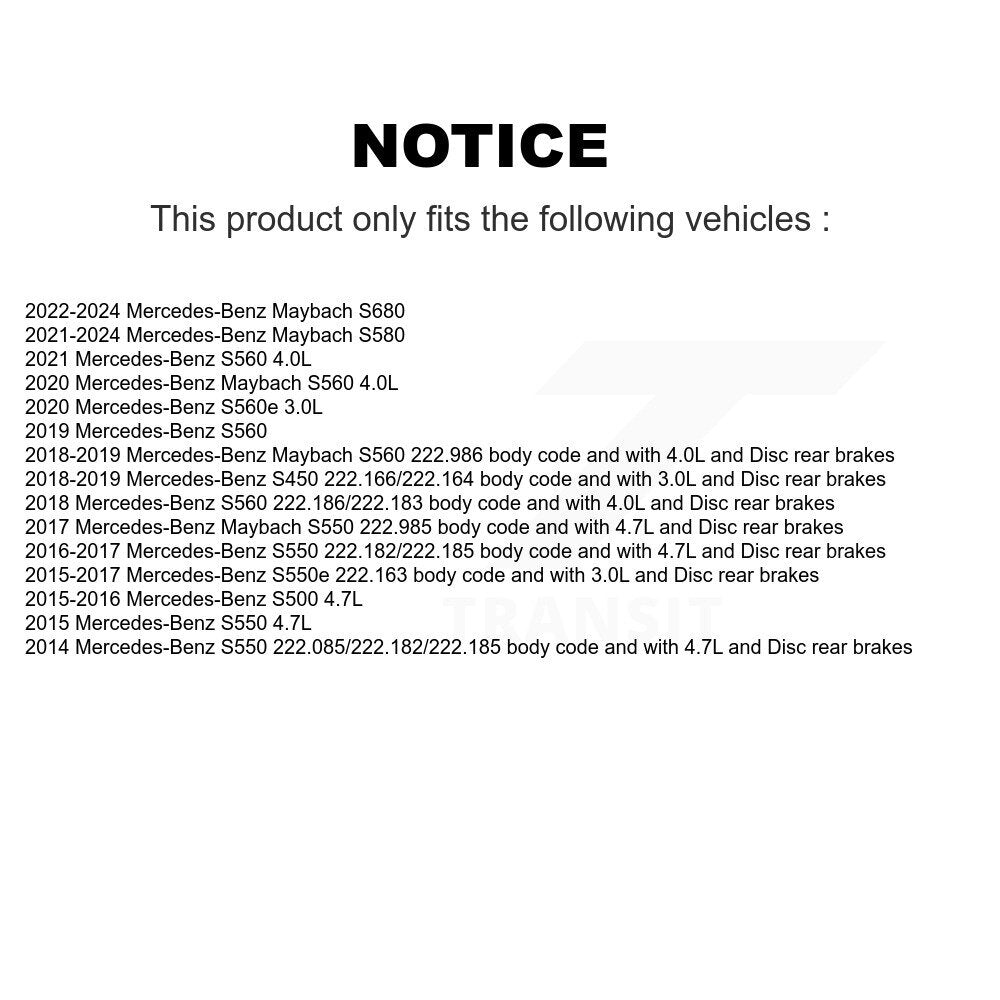 Front Rear Brake Pads Wear Sensor (4 Pack) For Mercedes-Benz S550 S560 Maybach S580 S450 KSE-100202