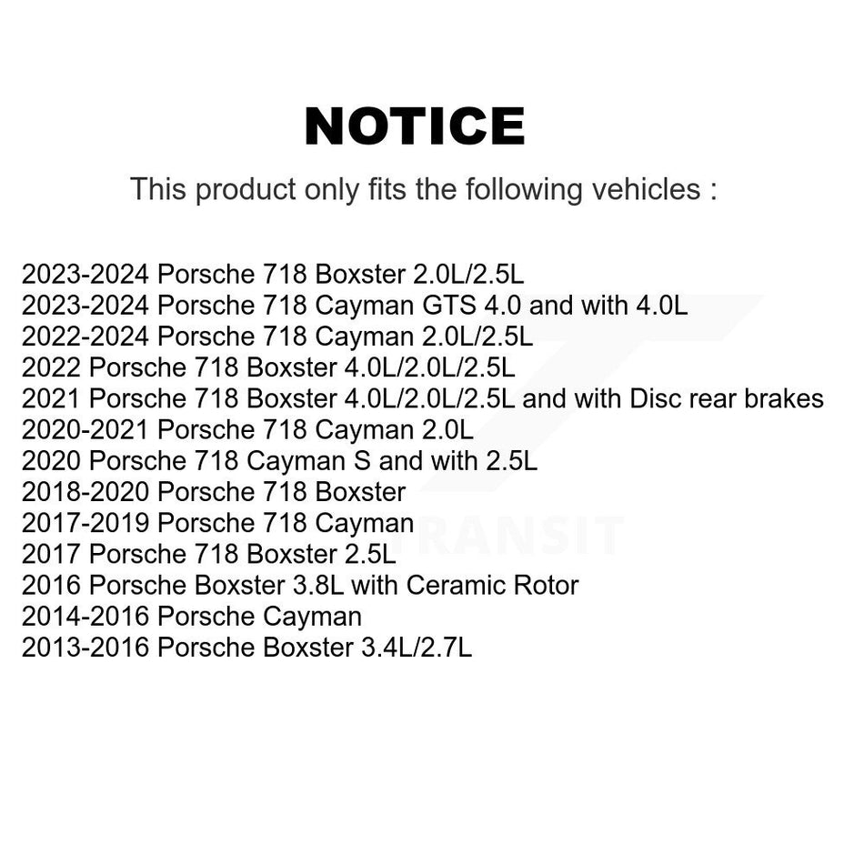 Rear Brake Pads Wear Sensor (2 Pack) For Porsche 718 Cayman Boxster KSE-100302