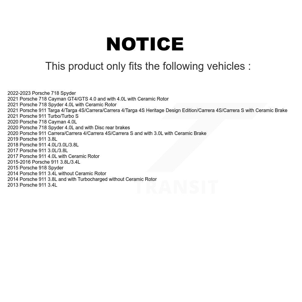 Rear Brake Pads Wear Sensor (2 Pack) For Porsche 911 718 Cayman Spyder 918 KSE-100303