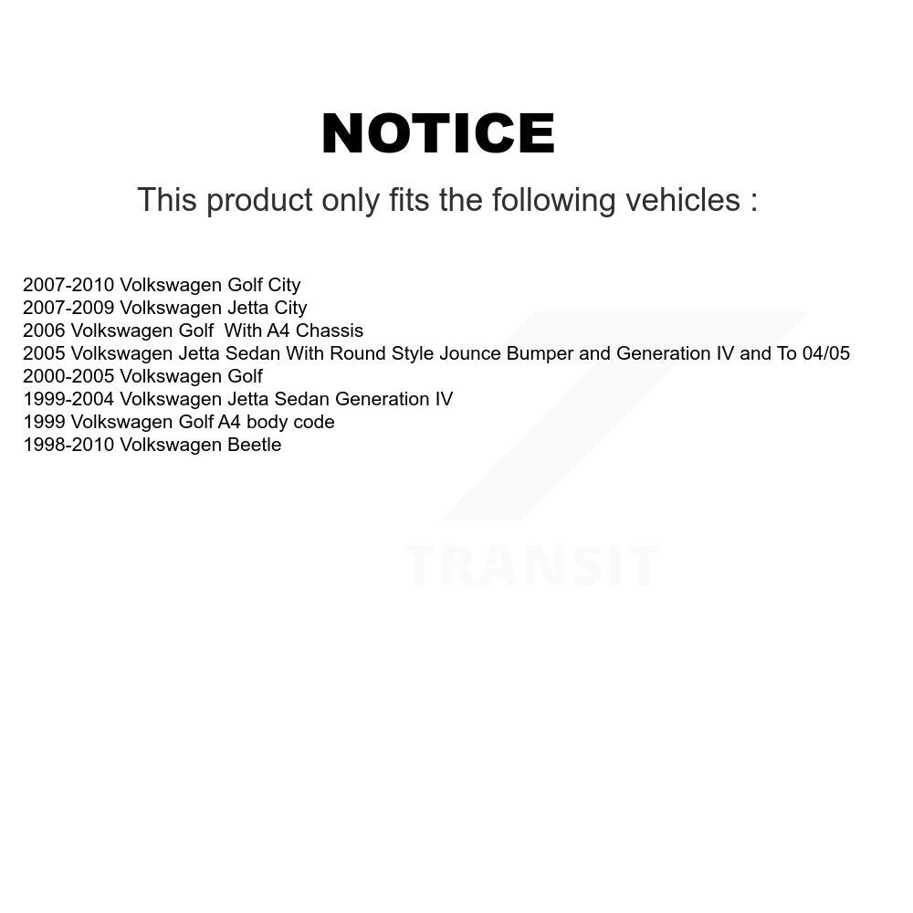 Rear Shock Absorber And Strut Mount Kit For Volkswagen Jetta Golf Beetle City KSH-100233