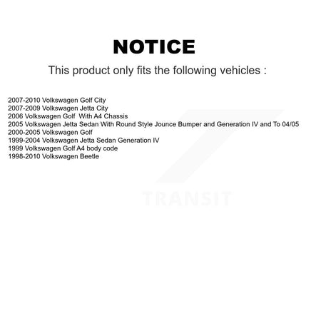Rear Shock Absorber And Strut Mount Kit For Volkswagen Jetta Golf Beetle City KSH-100233