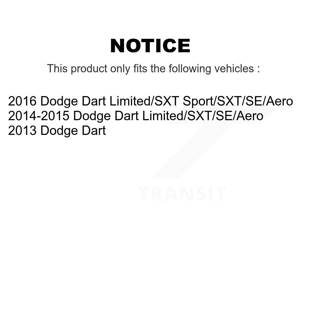 Front Left Suspension Strut And Mount Kit For Dodge Dart KSH-100593