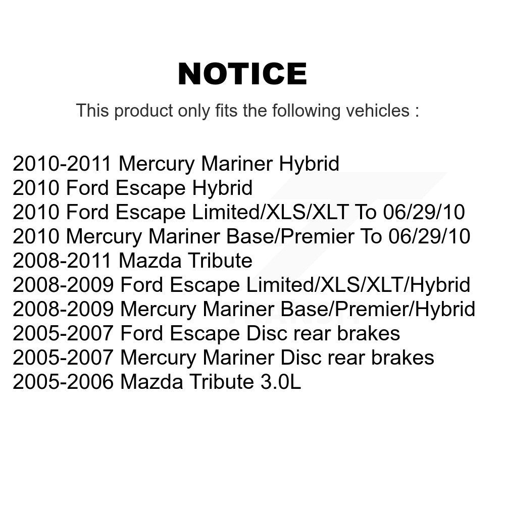 Front Rear Semi-Metallic Brake Pads Kit For Ford Escape Mazda Tribute Mercury Mariner KSM-100026