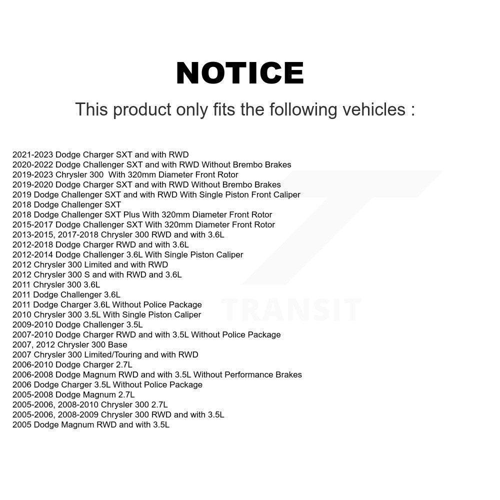 Front Rear Semi-Metallic Brake Pads Kit For Dodge Charger Chrysler 300 Challenger Magnum KSM-100028