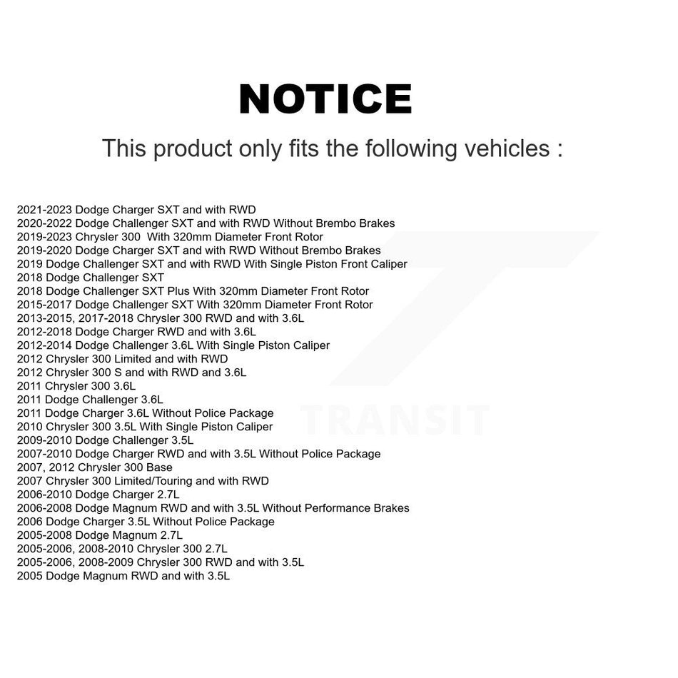 Front Rear Semi-Metallic Brake Pads Kit For Dodge Charger Chrysler 300 Challenger Magnum KSM-100028