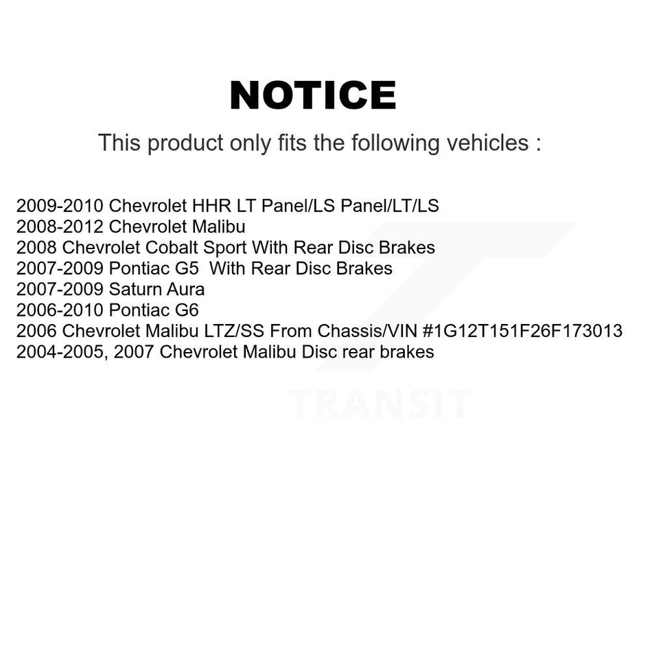 Front Rear Semi-Metallic Brake Pad Kit For Chevrolet Malibu Pontiac G6 Cobalt G5 HHR Aura KSM-100071