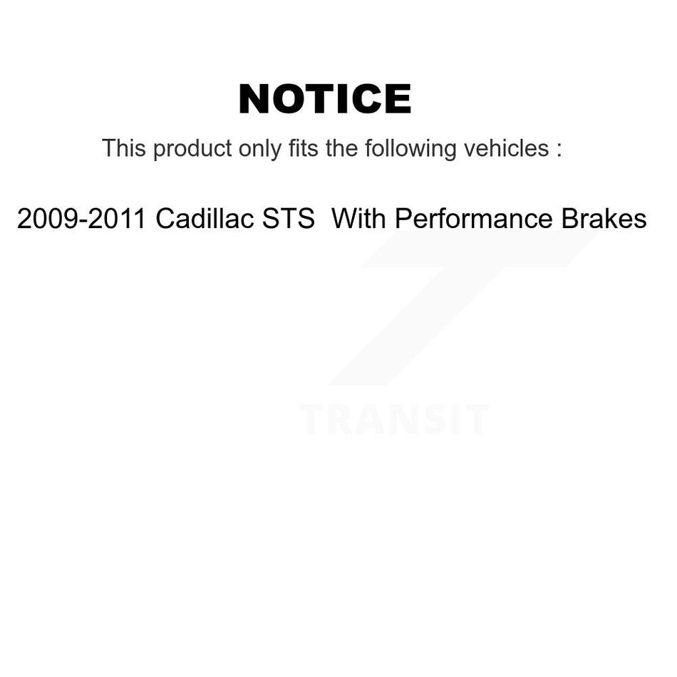 Front Rear Semi-Metallic Brake Pad Kit For 2009-2011 Cadillac STS With Performance Brakes KSM-100123