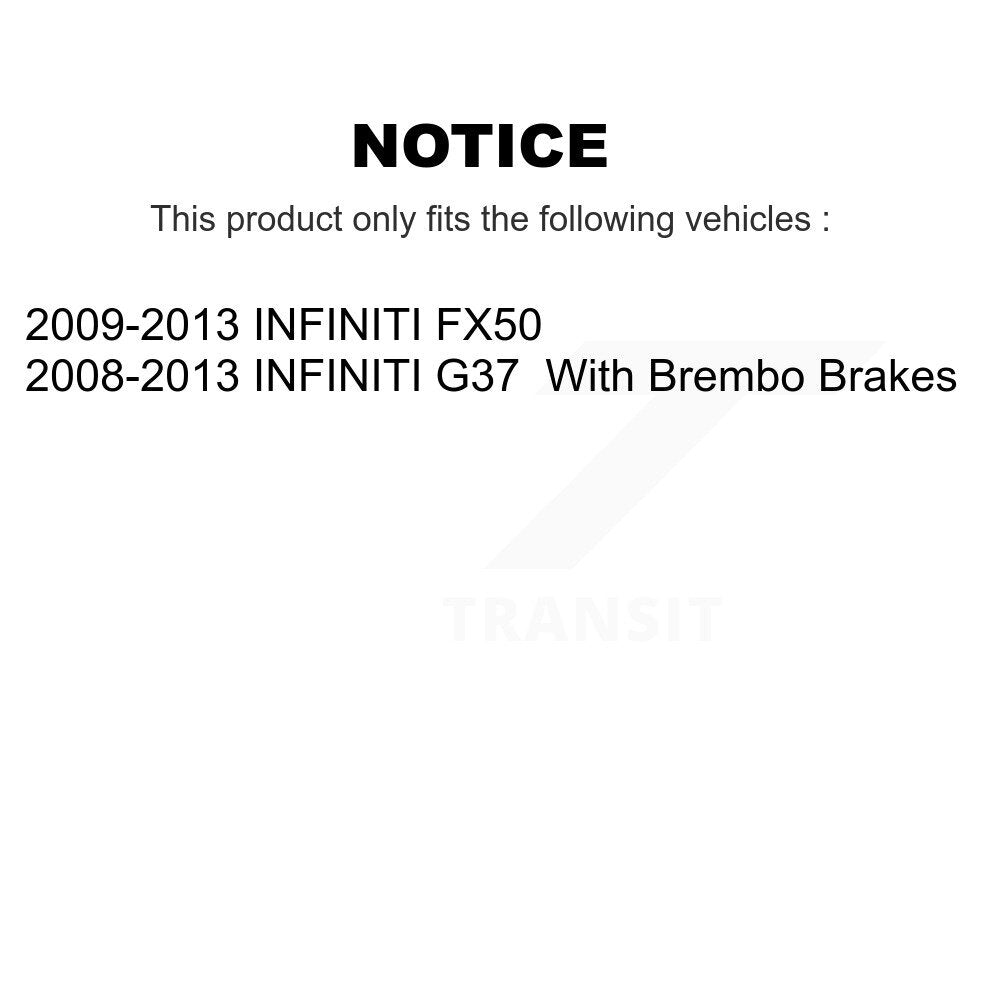 Front Rear Semi-Metallic Brake Pads Kit For INFINITI G37 FX50 KSM-100130