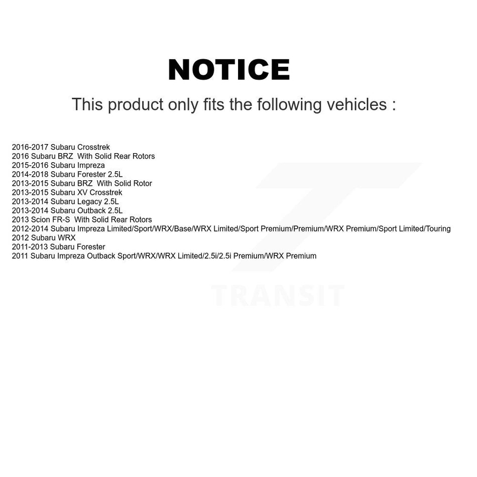 Front Rear Semi-Metallic Brake Pads Kit For Subaru Forester Impreza XV Crosstrek Outback KSM-100186