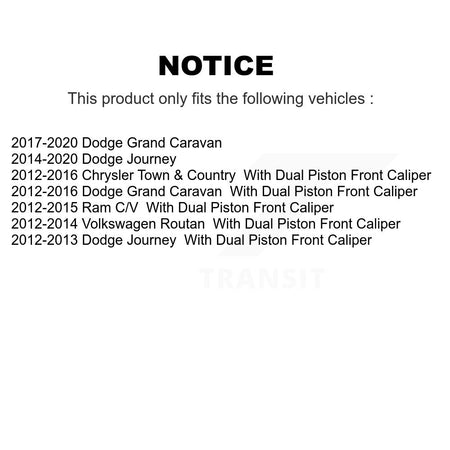 Front Rear Semi-Metallic Brake Pads Kit For Dodge Grand Caravan Journey Chrysler Town & KSM-100195